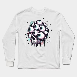 Eyeball skull horror Long Sleeve T-Shirt